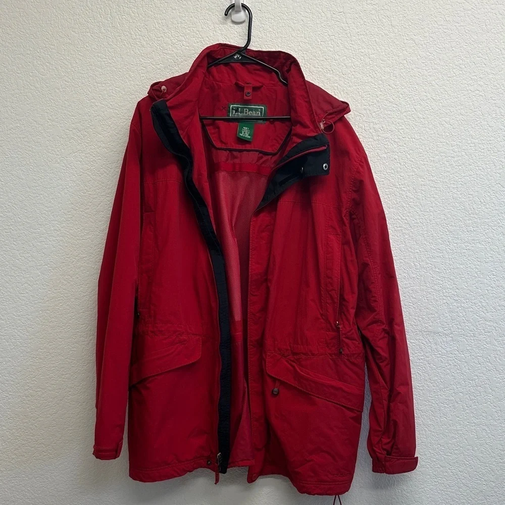 L.L. Bean Men's Vibrant Red Raincoat